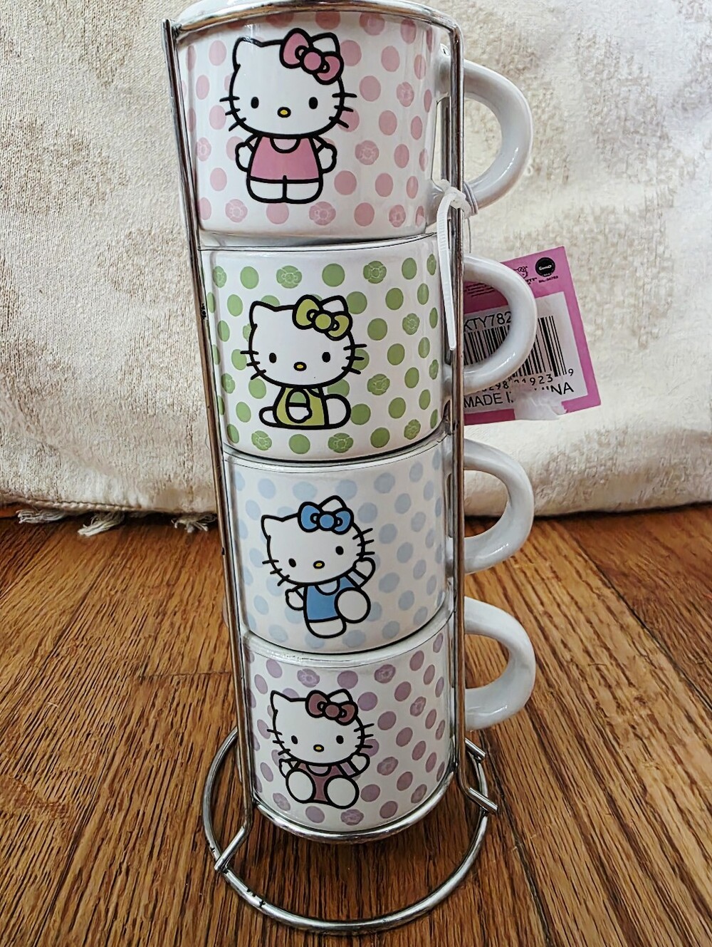 Hello Kitty Pastel Stackable Mug Set - Pink, Green, Blue, Lavender